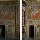 Restauro chiesa S. Teresa a Torino - particolare della parete Crocefisso prima e dopo l'intervento di restauro