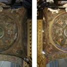 Restauro chiesa S. Teresa a Torino - particolare della volta della cappella di San Giovanni prima e dopo l'intervento di restauro
