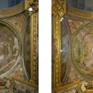 Restauro chiesa S. Teresa a Torino - particolare della volta della cappella di Santa Teresa prima e dopo l'intervento di restauro